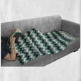 thumbnail image 6 of Chevron Soft Flannel Fleece Blanket, Zig Zag Symmetric Arrows Striped Pattern in Vibrant Color Artisan Print, Cozy Plush for Indoor and Outdoor Use, 50" x 60", Jade Green Grey White, by Ambesonne, 6 of 6
