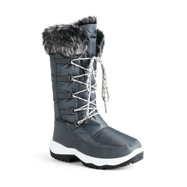 DREAM PAIRS Women's Winter Waterproof Warm Faux Mid Calf Snow Boots Outdoor Hiking Boots