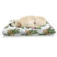 thumbnail image 1 of Cactus Pet Bed, Vases and Pots with Flowers Cartoon Drawing Colorful Summer Plants Design, Chew Resistant Pad for Dogs and Cats Cushion with Removable Cover, 24" x 39", Peach Pink Green, by Ambesonne, 1 of 4
