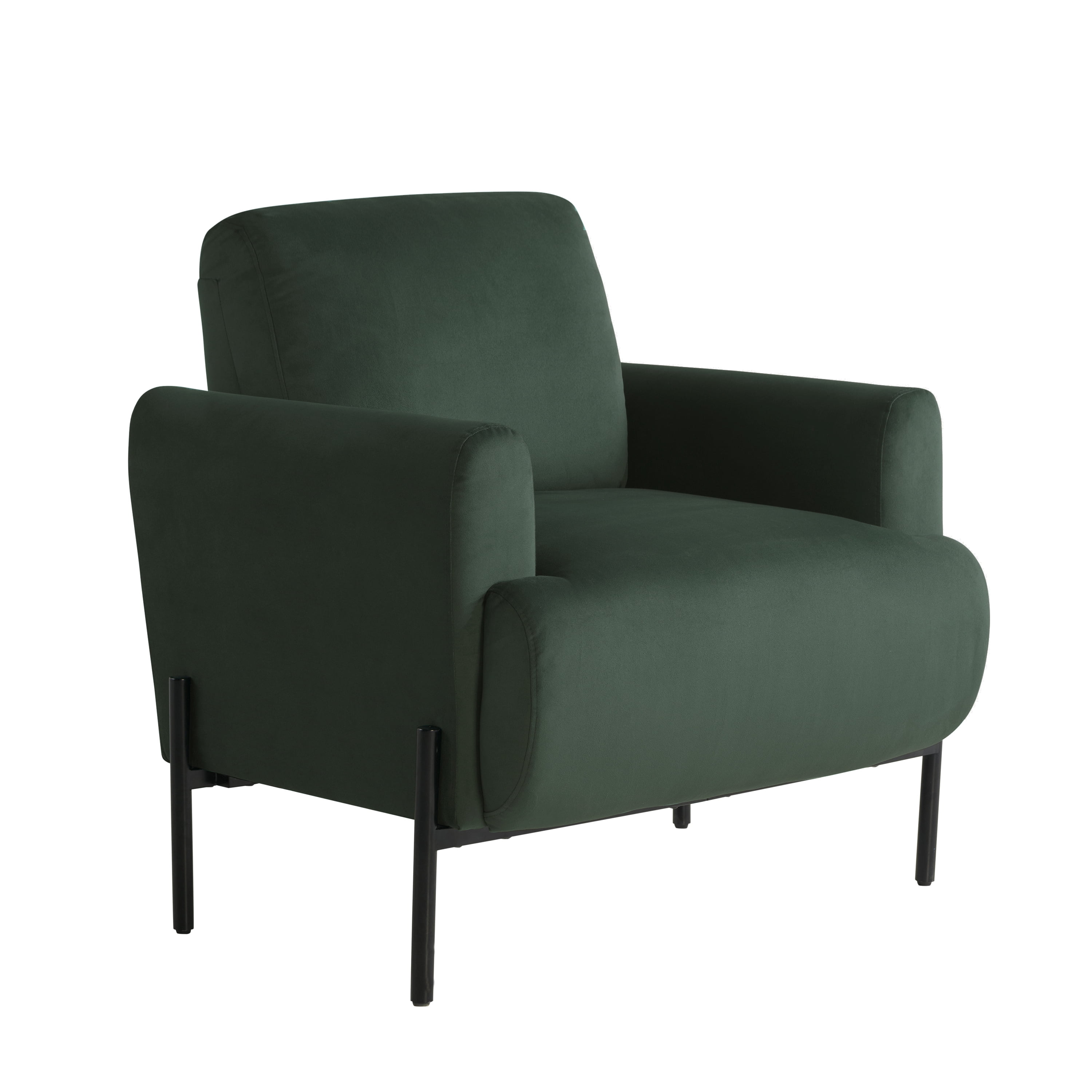 Studio Living Kingston Bohemian Accent Chair, Green Velvet Fabric