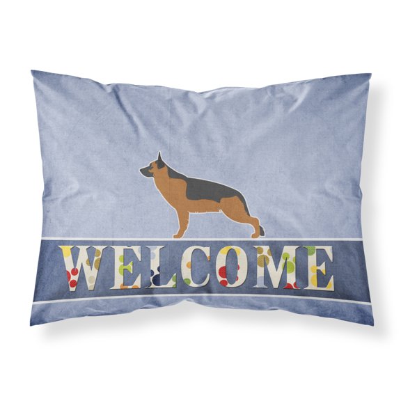 Carolines Treasures BB5528PILLOWCASE German Shepherd Welcome Fabric Standard Pillowcase Standard multicolor