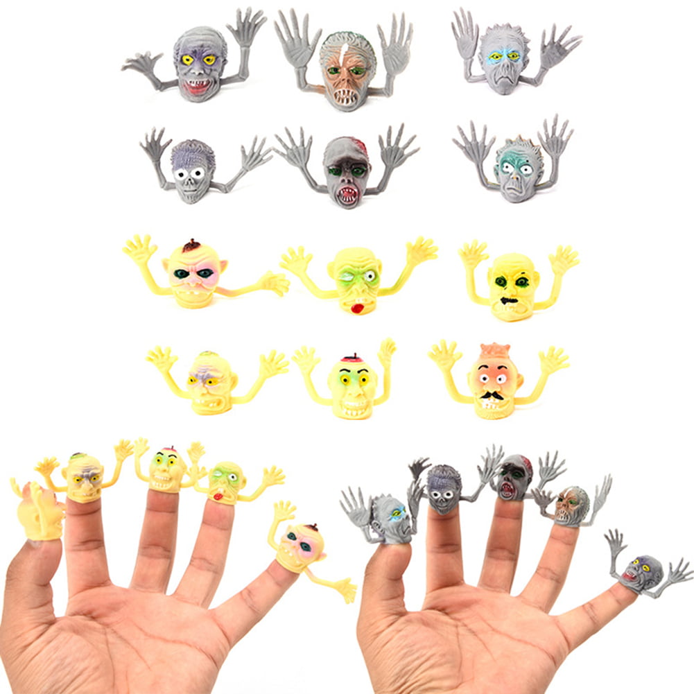 6pcs Finger Puppets Funny Simulation Zombie Finger Props Halloween Witch Interac 
