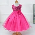 thumbnail image 4 of GYRATEDREAM Little Girls' Sequin Mesh Flower Ball Gown Party Dress Tulle Prom 3-10 Years, 4 of 7