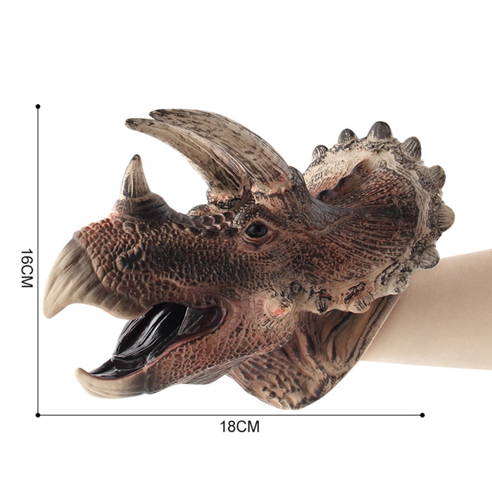 Dinosaurs Game Dino Head Glove Triceratop Hand Puppet Toys Kids Role Play Party