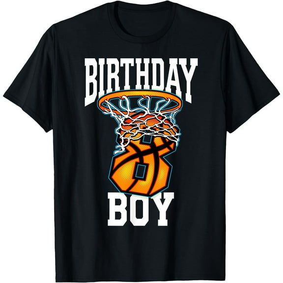 8th Birthday Basketball 8 Years Old Kids Gift Softstyle T-Shirt for Men Women Kids