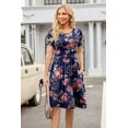 thumbnail image 3 of Women Summer Casual Short Sleeve Dresses Empire Waist Dress with Pockets, 3 of 10