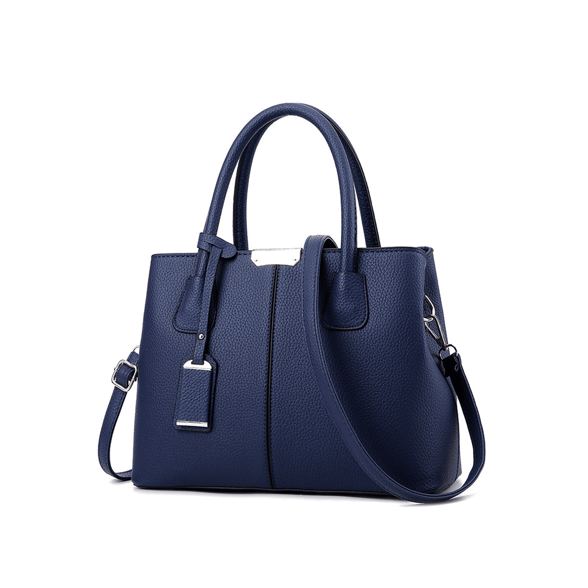 ZAXARRA Women Solid Color Simple Style Handbag Elegant Leather