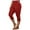 Red, variant on Plus Size Capris Leggings for Women High Waist Elastic Cropped Trousers Solid Color Capris Pants Yoga Pants Slim Fitting Stretch Button Capris Leggings Summer Pants for Women Khaki 3XL