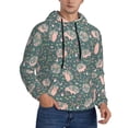 thumbnail image 2 of Naloa Hedgehogs and Flowers Men's Casual Hooded Collar Drawstring Hoodies Pullover Sweatshirts Casual Long Sleeve Shirts-Small, 2 of 7