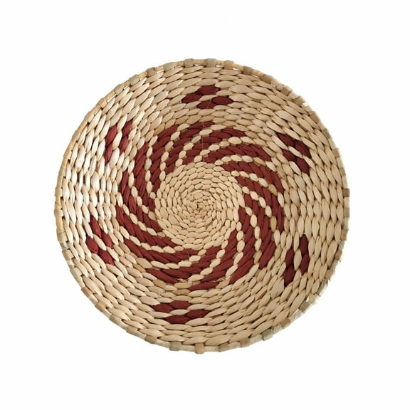 LAMIRO Clearance Wall Basket Decoration,Boho Wall Hanging Decor Rattan Wall Decor Flat Round Wicker Woven Macrame Tapestry Wall Basket Serving Tray Art Handmade Set for Room Bedroom Living Room