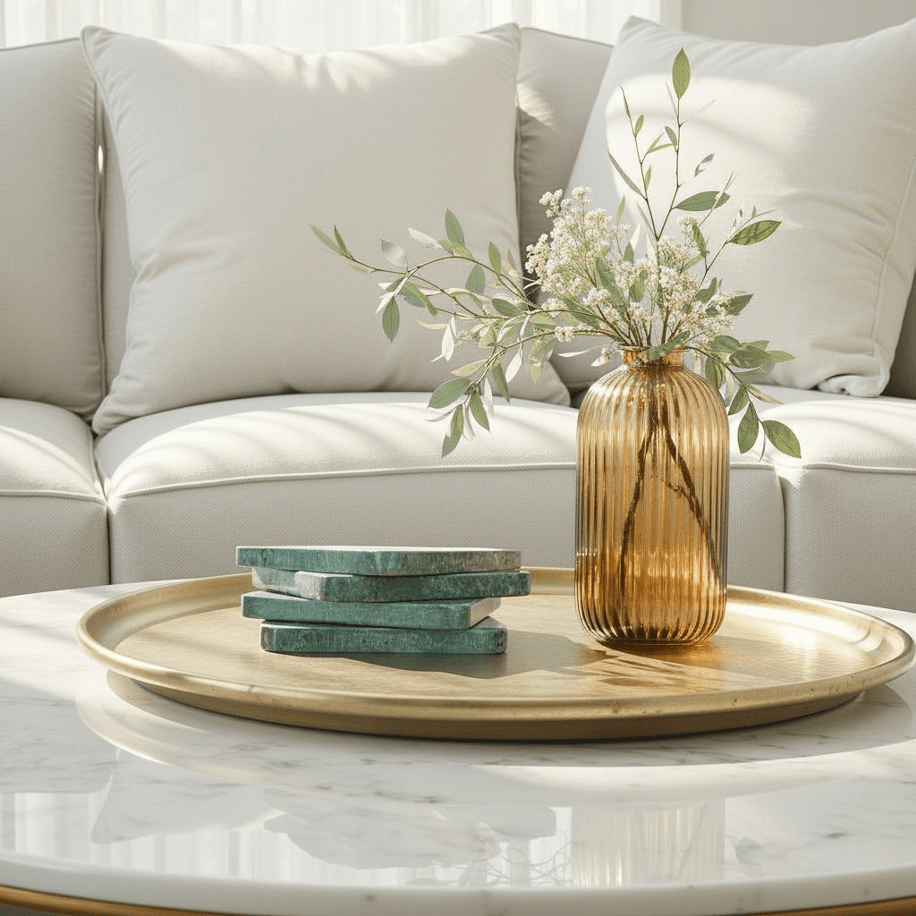 Evergreen Luxury Green Marble Drink Coasters Set of 4