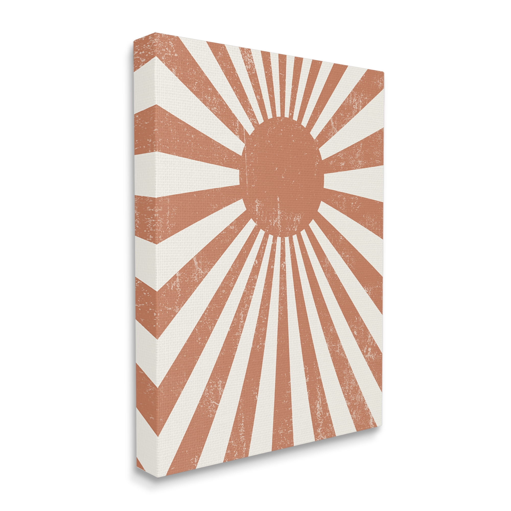 Stupell Industries Vintage Striped Sun Rays Beaming Weathered Design Graphic Art Gallery Wrapped Canvas Print Wall Art, Design by Daphne Polselli
