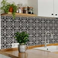 thumbnail image 3 of Mi Alma Black Gray Floral Peel & Stick Vinyl Backsplash Tiles 5x5, 24 pcs, 3 of 11