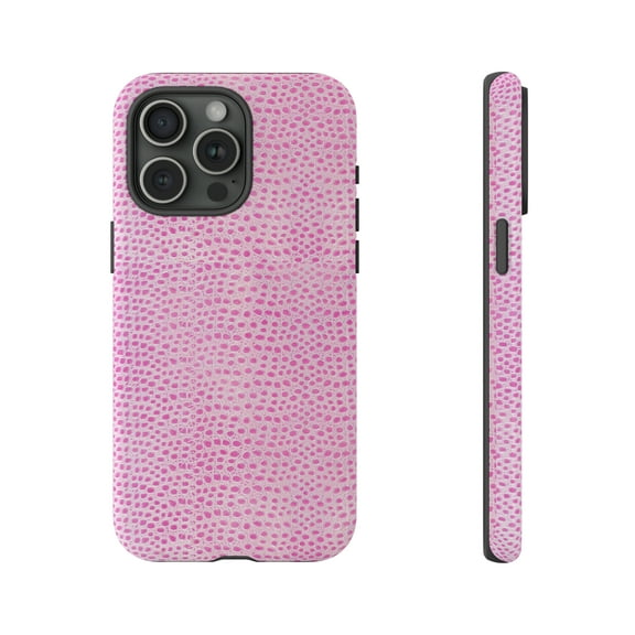 Pink Snakeskin Print iPhone 15 Case-iPhone-Animal Print iPhone Case