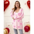 thumbnail image 4 of Cardigan Sweaters for Women Valentine's Day Heart Sweaters Oversized Cable Knit Button V Neck Long Sleeve Fall Fashion Outerwear Coat Alsol Lamesa, 4 of 6