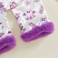 thumbnail image 2 of Cjfdfy Newborn Baby Girls Halloween Fall Clothes Halloween Satin Pajamas Ghost Print Collared Fuzzy Trim Long Sleeve Button Romper Cute Infant Baby Girl Halloween Jumpsuit, 2 of 9