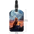 thumbnail image 6 of Square 2Pack PU Leather Fox Cruise Luggage Tag with Privacy Cover and Name ID Tag for Travel Handbags Backpacks Luggage Tags, 6 of 6