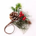 thumbnail image 2 of Juego de 6 Servilleteros con Agujas de Pino, Bayas, Navidad, AccióN de Gracias, DíA Festivo, RúStico, Granja, Servilleteros, Soportes, 2 of 7