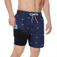 thumbnail image 3 of SURJDE Mens Swim Trunks Quick Dry Mens Board Shorts Bathing Suits Mens Swim Trunks with Compression Liner, 3 of 7