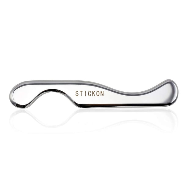 Herramienta de masaje de raspado Gua Sha de acero inoxidable - STICKON IASTM Tools Gran herramienta de movilización de tejidos blandos (forma C1)