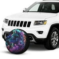 thumbnail image 2 of KAKALAD Galaxy Starry Sky Wolf Flowers 01 Spare Tire Cover Universal Car Vehicle Tools For Rv SUV Truck Camper Travel Trailer Accessories Buckle 14” Inch, 2 of 6