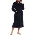 thumbnail image 2 of Women Plush Fleece Robe Long Warm Bathrobe Shawl Collar/Hood, 2 of 6