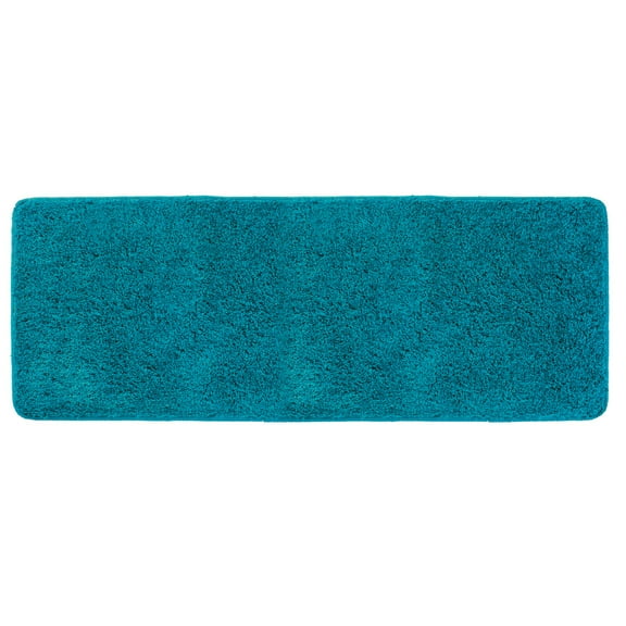 mDesign Non-Slip Microfiber Polyester Rug, 60" x 21", Heathered Deep Teal Blue