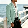 thumbnail image 4 of yeiolnoer Suit Jacket for Men Long Sleeve Buttons Jacket Notch Collar Casual Top with Pockets for Business(Mint Green,XX-Large), 4 of 9