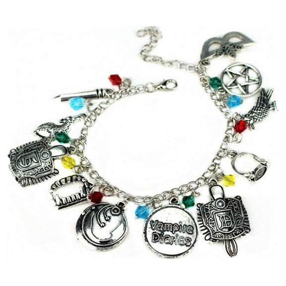Vampire Diaries 10 Themed Charms Metal Novelty Charm Bracelet