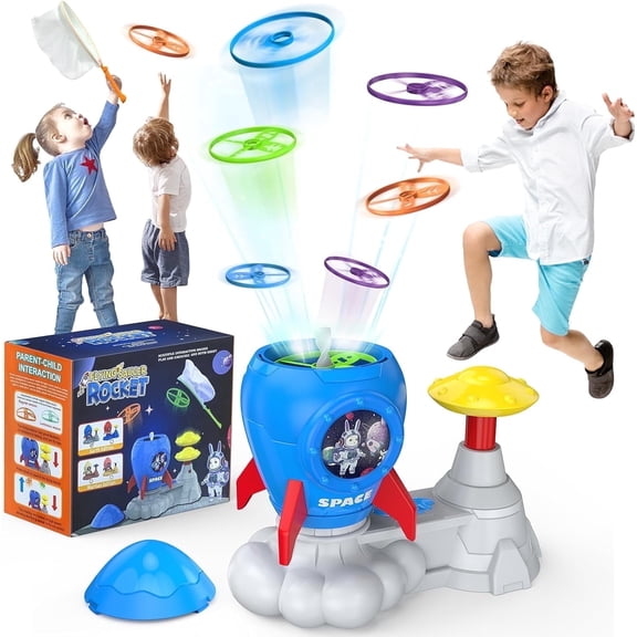 Outdoor Toys for Kids Ages 4-8, Rocket Launcher Toy Yard Games, Beach Toys Outside Games for 3 4 5 6 7 8 9 10 Family Backyard Games, Christmas Birthday Gift for Boys Girls