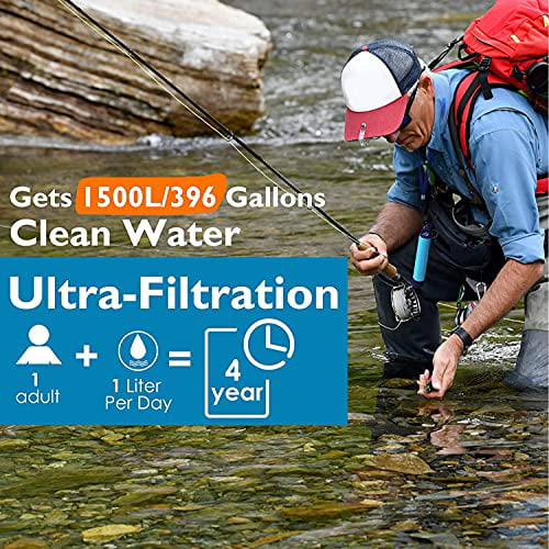 SimPure Portable Water Filter Straw Purifier Emergency Survival Tool For Hiking 