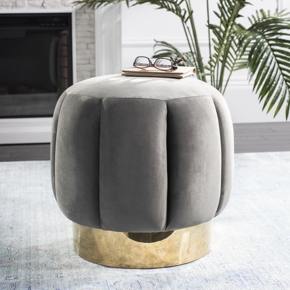 Safavieh Couture Maxine Channel Modern Glam Tufted Ottoman