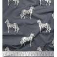thumbnail image 1 of Soimoi Viscose Chiffon Fabric Horse Block Print Fabric by Yard 42 Inch Wide, 1 of 1