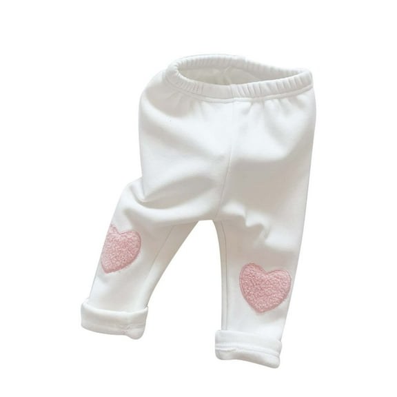 uikmnh Girls Pants Ribbed Winter Leggings with Lace Trim and Ruffle Detail Cozy Footless Tights for Toddler and Baby Size:18-24 Months