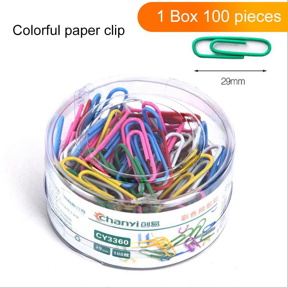 100pcs Colorful Metal Paper Clip Binder Clip Paper Office Stationery ...