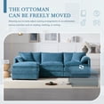 thumbnail image 5 of 103" Chenille Modular Sectional Sofa with Deep and Wide Seat, L Shaped Cloud Couch Set with Double Cushions, 4 Seat Sofa with Movable Ottoman, Oversized Indoor Furniture (Blue), 5 of 11