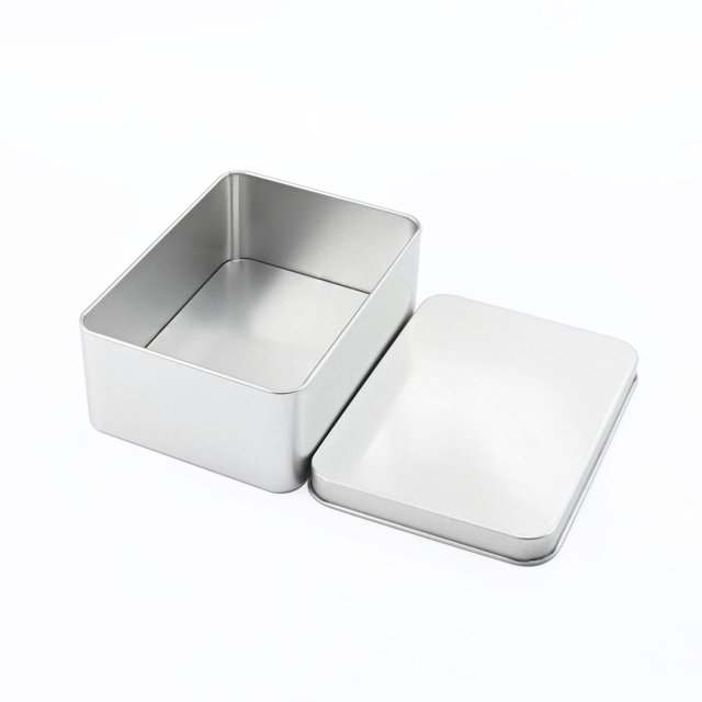Caja de hierro para embalaje con ventana rectangular, accesorios y piezas, caja de hierro para embalaje general, caja de hojalata