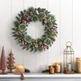 thumbnail image 2 of Holiday Time 24" Pre-lit Frosted Christmas Wreath, Green, Glittered, 2 of 5