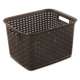 thumbnail image 2 of Sterilite Wicker Weave Plastic Laundry Hamper Storage Basket, Brown (12 Pack), 2 of 9