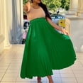 thumbnail image 2 of AURA Womens High Waist A Line Maxi Skirt With Belt Solid Color Office Commuter Elegant Skirt, 2 of 9