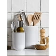 thumbnail image 5 of LE TAUCI Set of 2 Utensil Holder, 7.3"+5.4" Ceramic Crocks for Kitchen, Cooking Organizer & Plant Pots, White Kitchen Organizer, 5 of 9