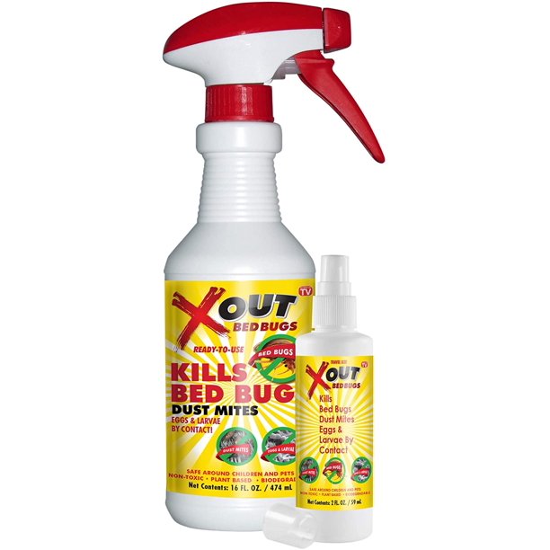 X Out Bed Bug Dust Mite And Flea Killer Spray Non Toxic 16 Oz Plus 2 Oz Travel Size Walmart Com Walmart Com