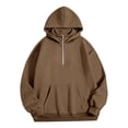 thumbnail image 5 of Weikingp Zip Up Hoodie Women Hooded Sweatshirt Athletic Jacket Zip Sweatshirt Cute Hoodies Plus Size Sweatshirts Sweat Jackets Workout Jackets Long Zip Up Hoodie Womens Quarter Zip Pullover Brown L, 5 of 7