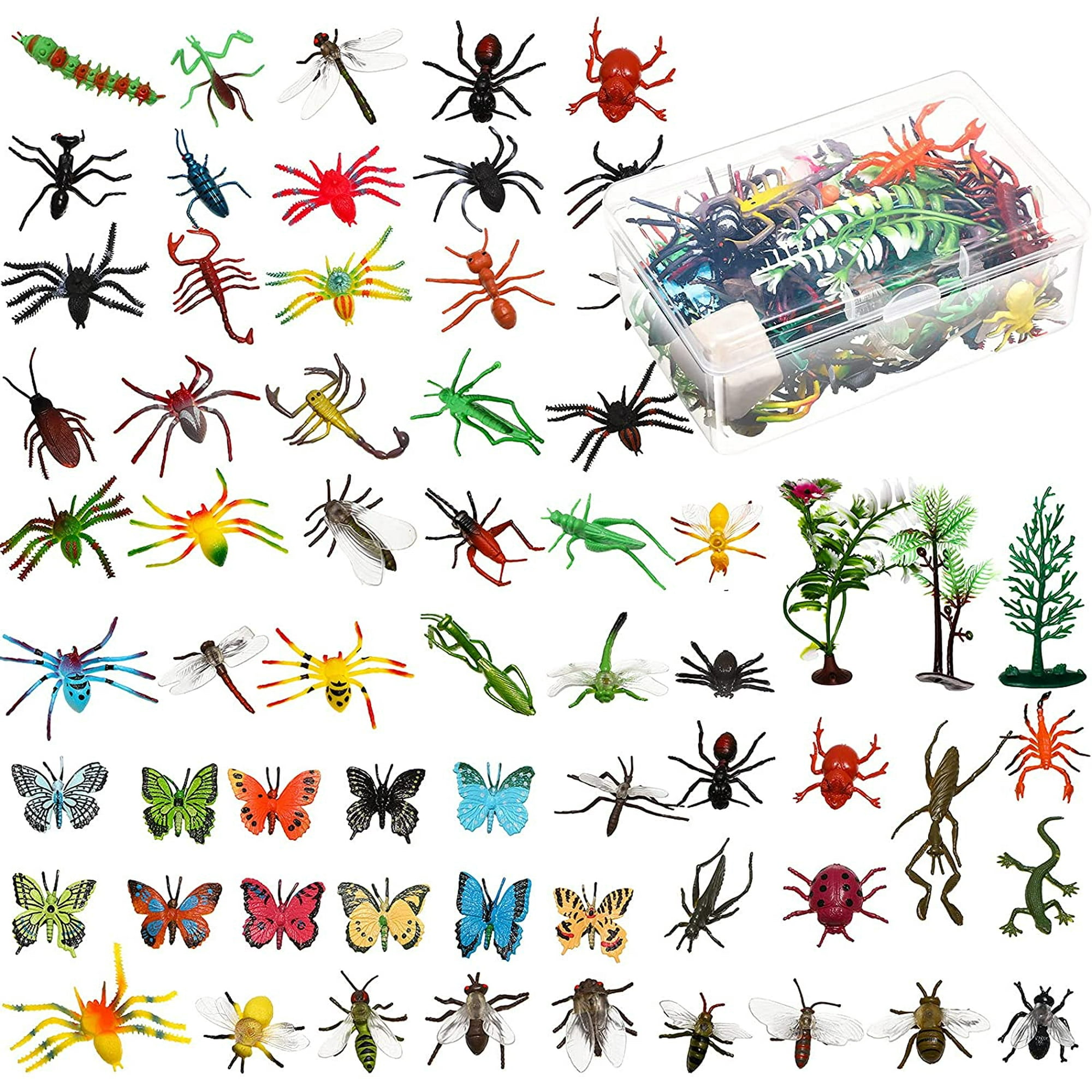 75 Pieces Fake Bugs Toy Assorted Play Bugs Insect Toys Figures
