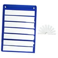 thumbnail image 2 of kowaku Classroom Pocket Chart 7 Rows with 10 Dry Eraser Cards Accessories Learning Tool for Students Words Number Home Grammar Cards Blue, 2 of 9