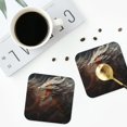 thumbnail image 5 of Fuzoiu Abstract White Dragon Print Leather Coasters Set,Drink Coasters Set of 6,for Tabletop Protection, Durable PVC Coasters,Home Décor and Housewarming Gift,Square, 5 of 7