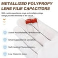 thumbnail image 3 of Uxcell 20 Pcs Metallized Polypropylene Film Capacitors, CBB22 630V 102J 0.001UF Capacitors Assortment Kit for Electronics Appliances and Energy Saving Lamps, Red, 3 of 6