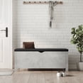 thumbnail image 1 of vidaXL Storage Box with Cushion Concrete Grey 105x40x45 cm, 1 of 4