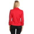 thumbnail image 4 of Women's Solid Comfy Casual Office Work 3/4 Long Sleeve Open Front Blazer Jacket S-3XL, 4 of 5