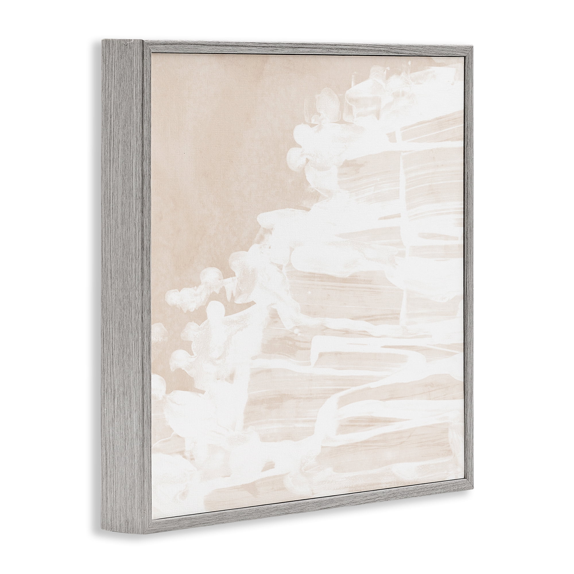 Stupell Industries Abstract Beach Splash Abstract Painting Gray Framed Art Print Wall Art, 17 x 17